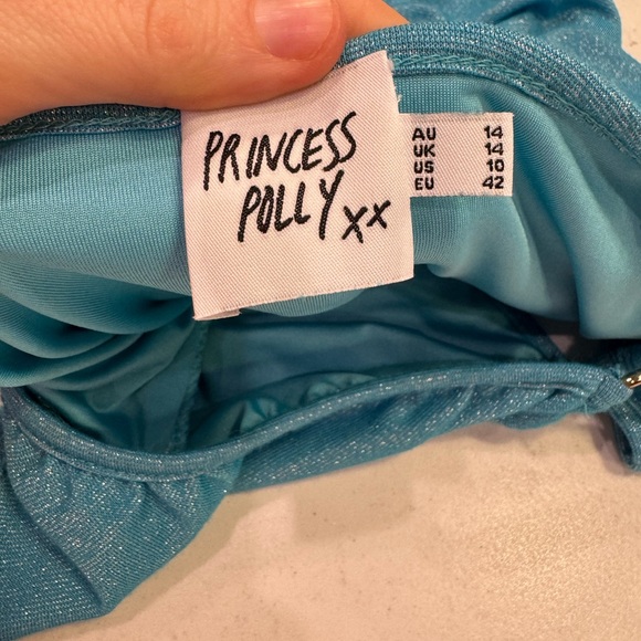 PRINCESS POLLY Danza Blue Shimmer Cut Out Mini Dress Size 10 VGUC - Picture 5 of 5